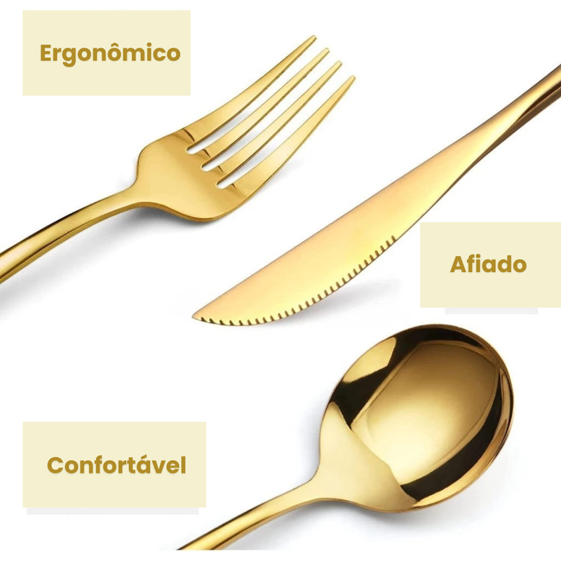 Talheres de Aço Inox Premium - Refinado Lar