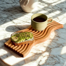 Tábua de Bambu Petisqueira Ondulada - Refinado Lar