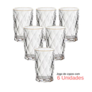 Jogo 6 Copos Diamond Luxo - Refinado Lar