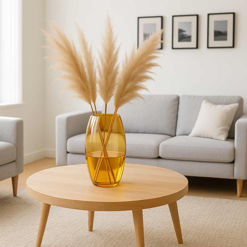 Vaso Rômulo Boleado 30cm em Vidro - Refinado Lar