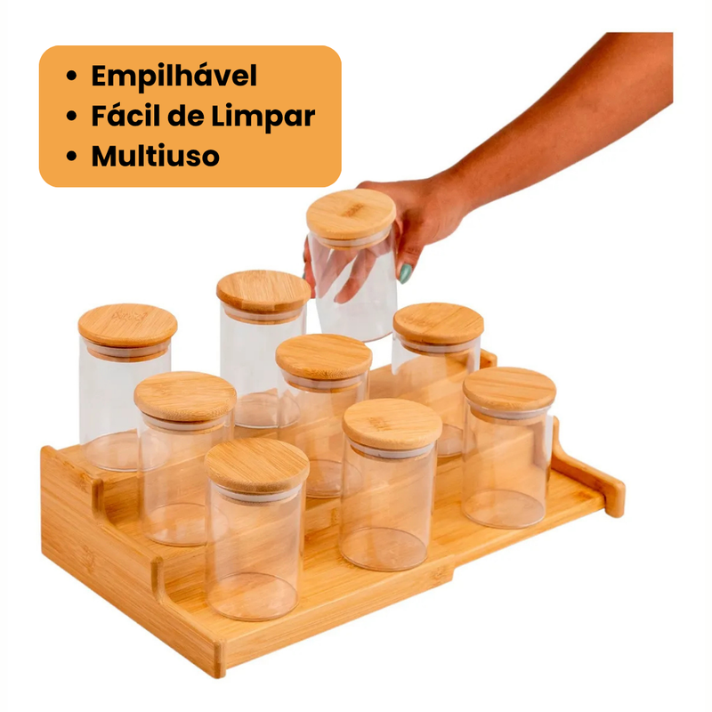 Kit 9 Potes com Rack - Oikos - Refinado Lar