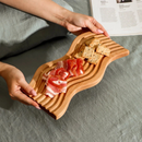 Tábua de Bambu Petisqueira Ondulada - Refinado Lar