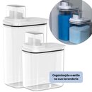 Kit Dispenser de Lavanderia Premium com frascos organizadores para sabão e amaciante, ideal para manter a lavanderia elegante e funcional