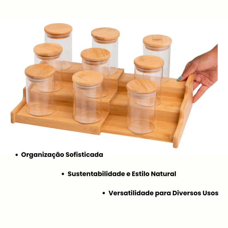 Kit 9 Potes com Rack - Oikos - Refinado Lar