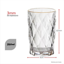 Jogo 6 Copos Diamond Luxo - Refinado Lar