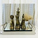 Kit 6 Peças Xadrez Dourado Envelhecido - Refinado Lar