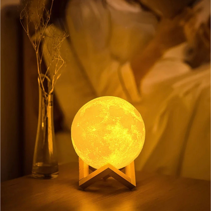 Luminária Lua 3D Realista - Refinado Lar