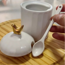 Açucareiro Birds com Pássaro Dourado - Refinado Lar