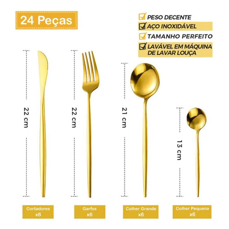 Talheres de Aço Inox Premium - Refinado Lar