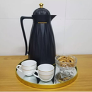 Garrafa Térmica Preta e Dourada 1L - Refinado Lar