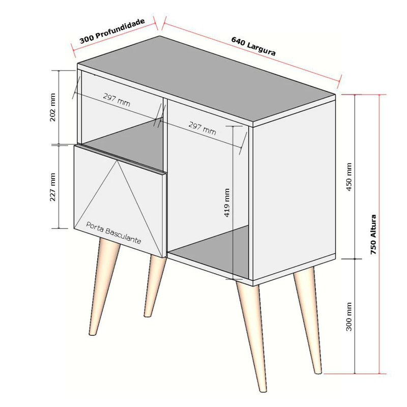 Aparador Retrô Multiuso - Refinado Lar