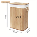 Cesto de Roupa Dobrável em Bambu - Refinado Lar