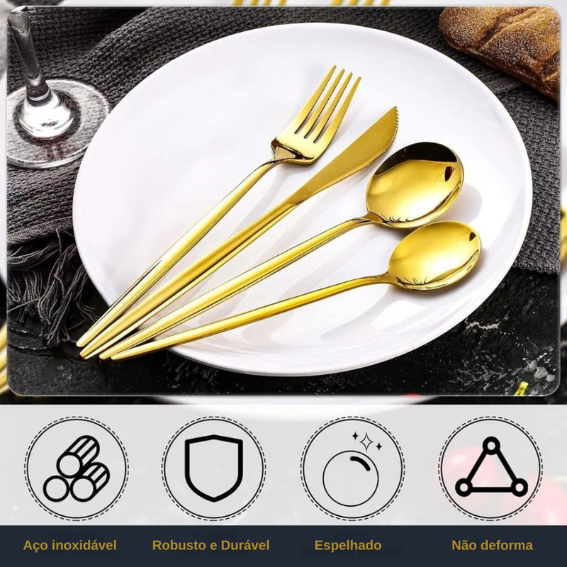 Talheres de Aço Inox Premium - Refinado Lar