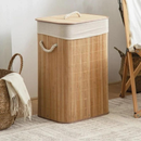 Cesto de Roupa Dobrável em Bambu - Refinado Lar