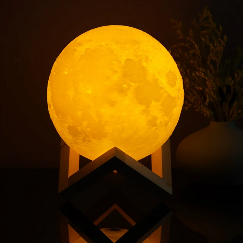 Luminária Lua 3D Realista - Refinado Lar