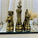 Kit 6 Peças Xadrez Dourado Envelhecido - Refinado Lar