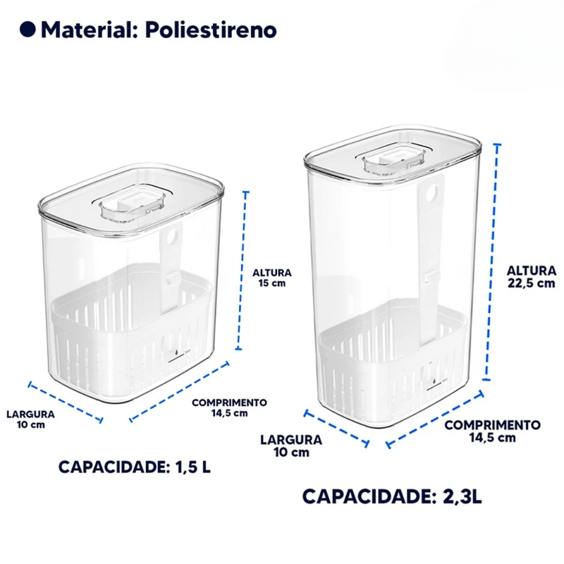 Kit 2 Organizadores para Temperos 1,5L e 2,3L - Refinado Lar