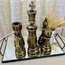 Kit 6 Peças Xadrez Dourado Envelhecido - Refinado Lar