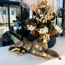 Casal de Panteras Decorativas Dourado - 2 Peças Refinado Lar