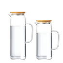 Kit com 2 Jarras de Vidro | 1L e 1,5L com Tampa de Bambu (OIKOS) - Refinado Lar